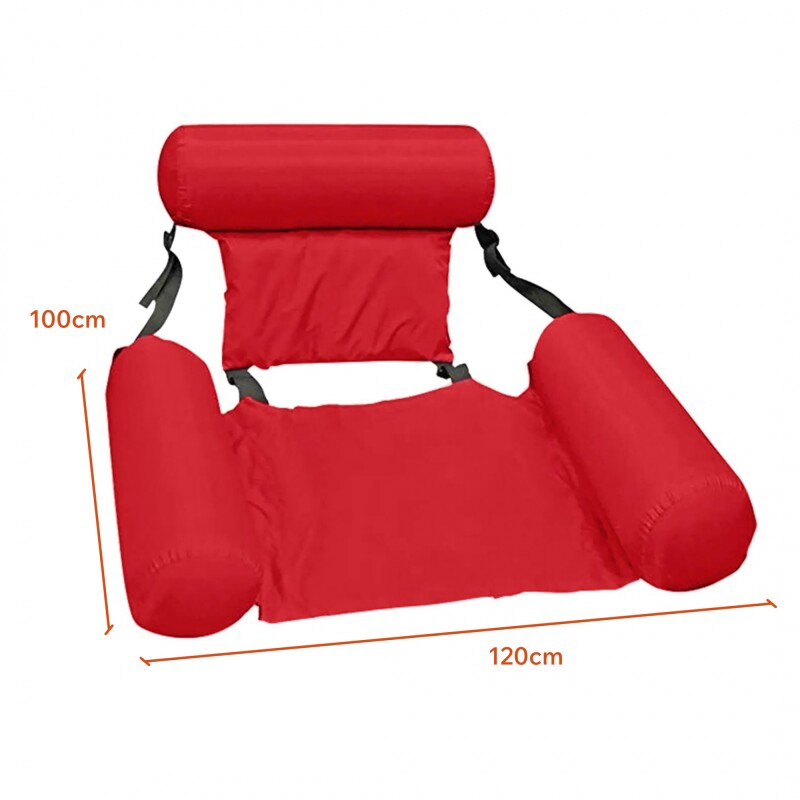 Silla Hamaca Inflable Piscina 100 X 120 Cm Rojo