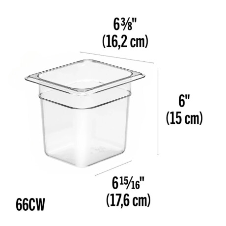 Cuba Gastronorm Policarbonato GN 1/6 x 15 cm. Cuba Gastronorm Policarbonato GN 1/6 x 15 cm.