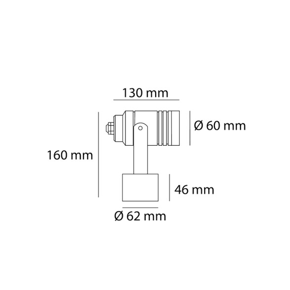 Spot pared LED gris GU10 orientable IP65 Ø60x130mm AO1175