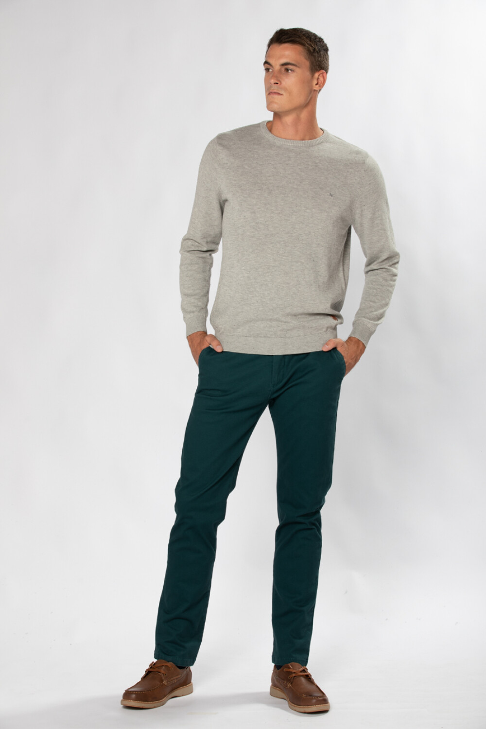 PANTALÓN SKINNY CON SPANDEX Verde ingles