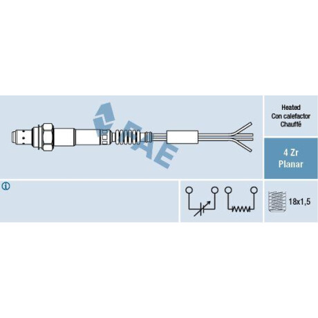 SONDAS - SONDA LAMBDA PLANAR 4CABL (P-DOBLE SONDA FAE SONDAS - SONDA LAMBDA PLANAR 4CABL (P-DOBLE SONDA FAE