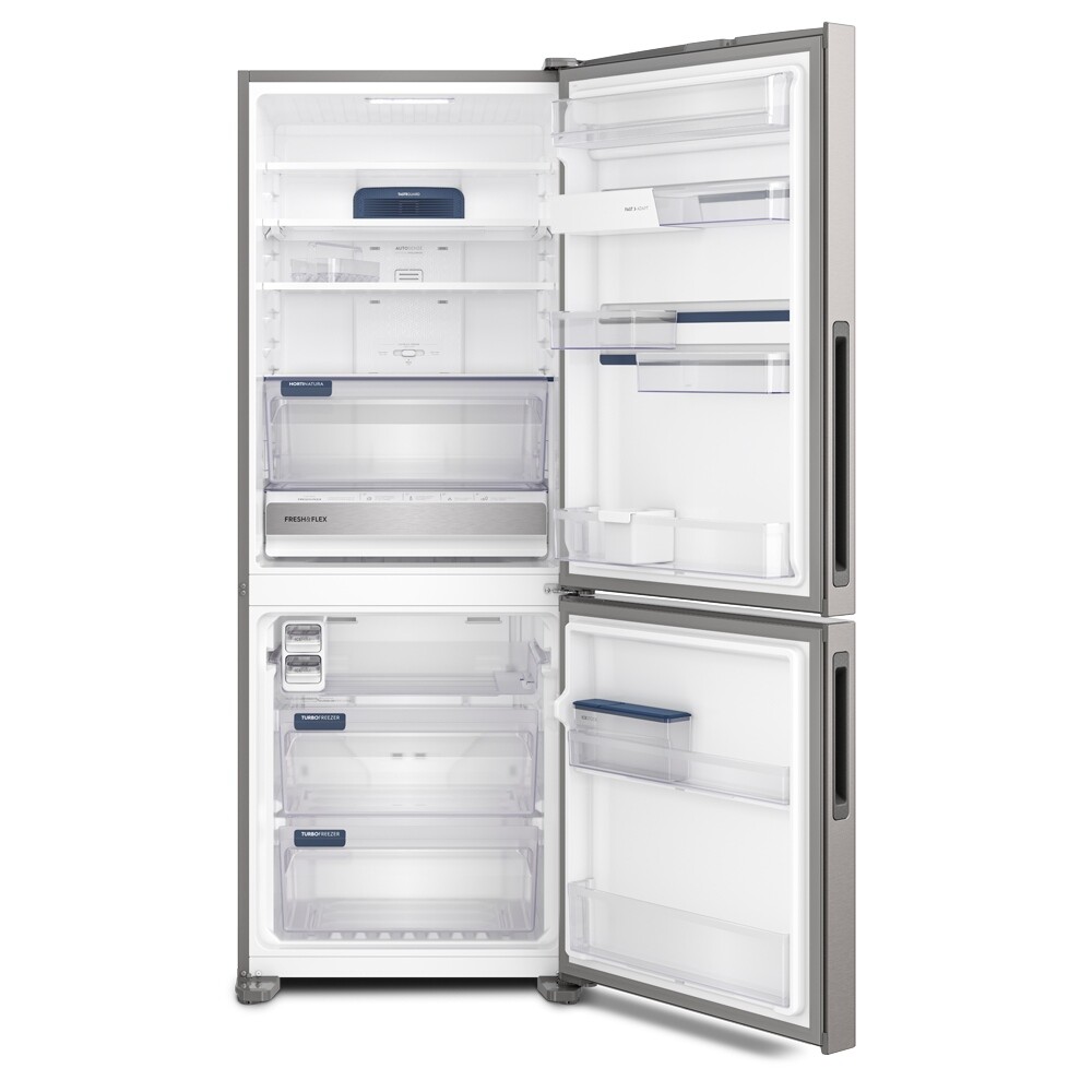 Refrigerador Frío Seco 527 Lts Inox S/D INVERTER<br /> Freezer abajo 194 Lts Gris