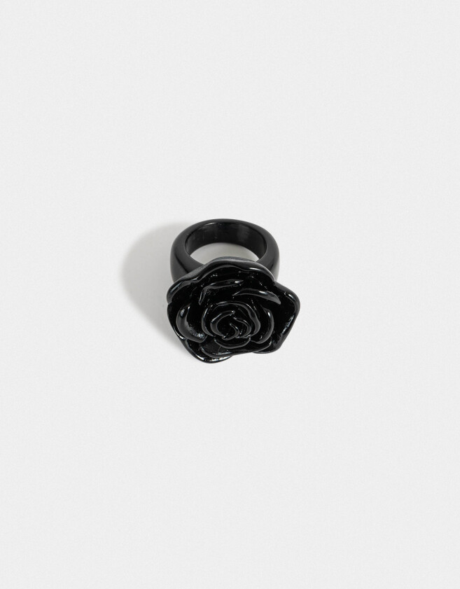 Anillos Medianos y Grandes Resina Anillo De Resina Rosa - Negro