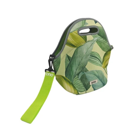 Lunchera Bolso Térmico en Neopreno c/Cierre Asa Brio Classic Hojas Verdes