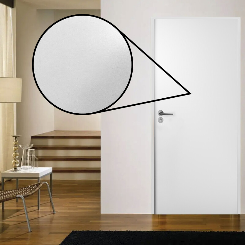 Puerta Desarmada Interior en MDF con Marco y Cerradura Lumax Blanca lisa Herraje Plateado