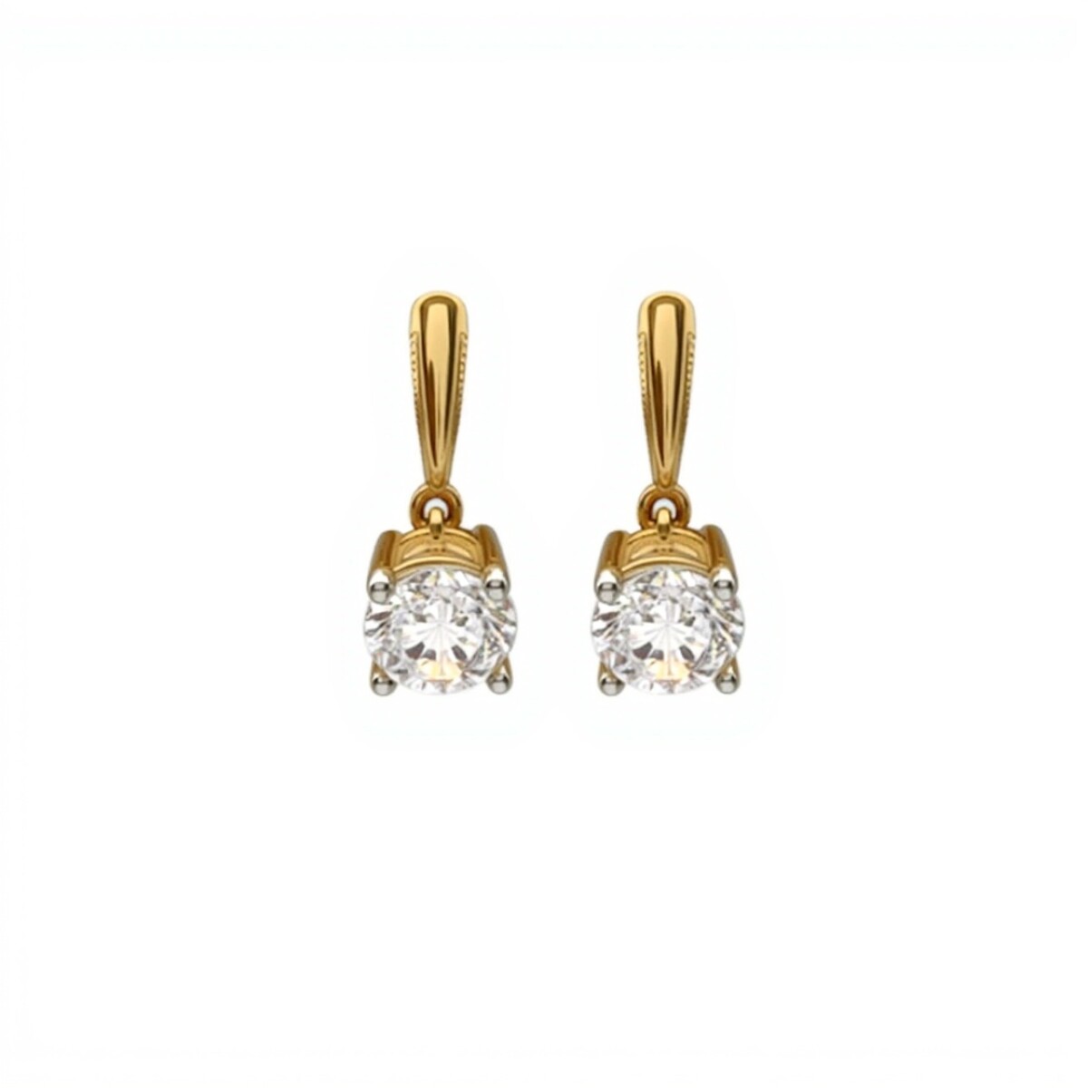Caravanas Solitario colgante - Oro bajo - Sin piedra- CA8293 - sinpiedra 