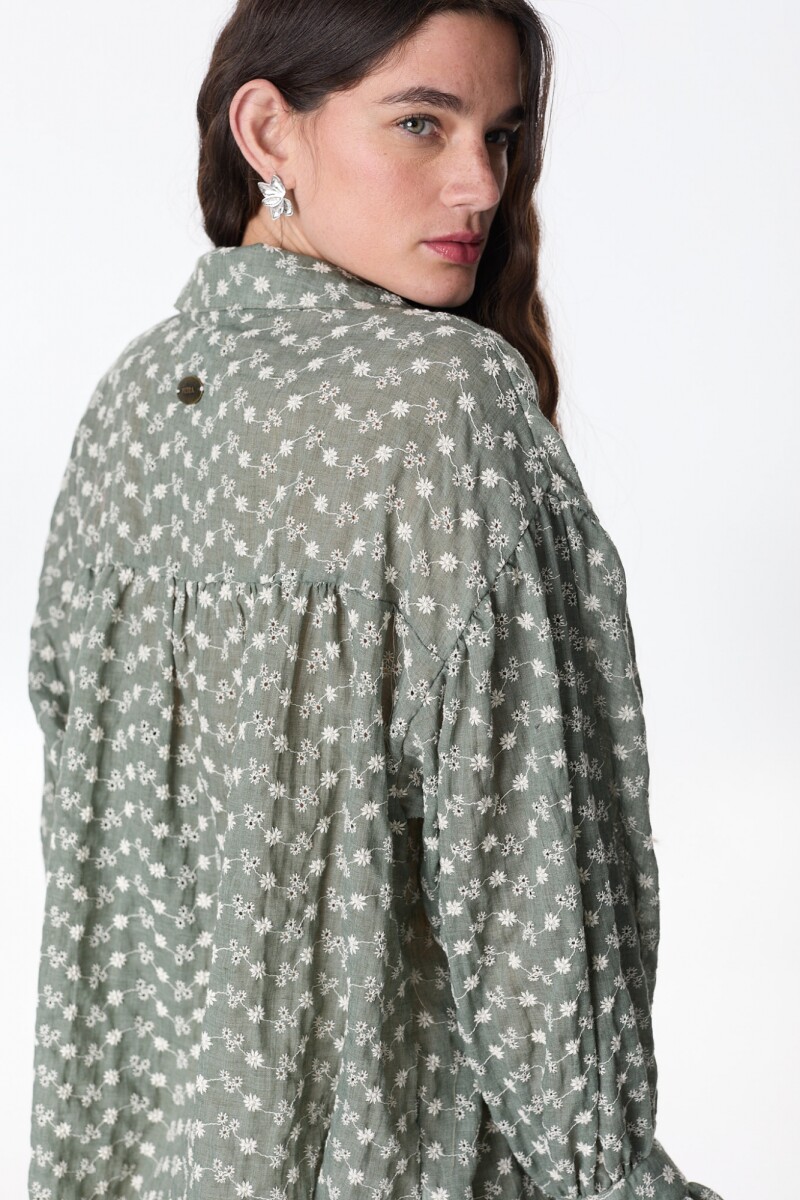 Camisa Gaia Verde Broderie