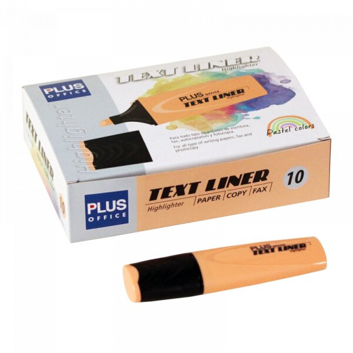 Resaltador Pastel Textliner Plus Office x10 - Naranja Pastel 