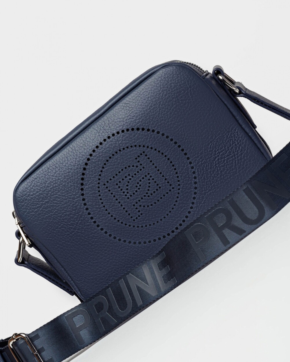 Bandolera Key en efecto cuero graneado Azul