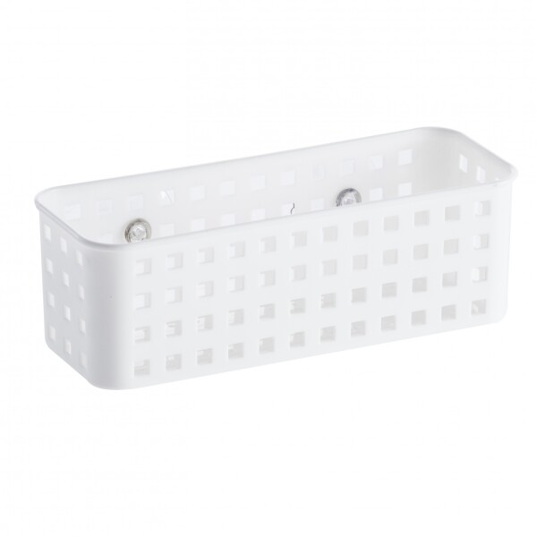 CESTO ORGANIZADOR CON VENTOSAS 24X9X8 CM. BLANCO