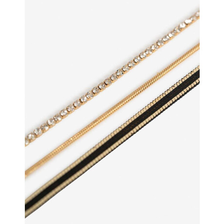 Collares Largos Black Dorado