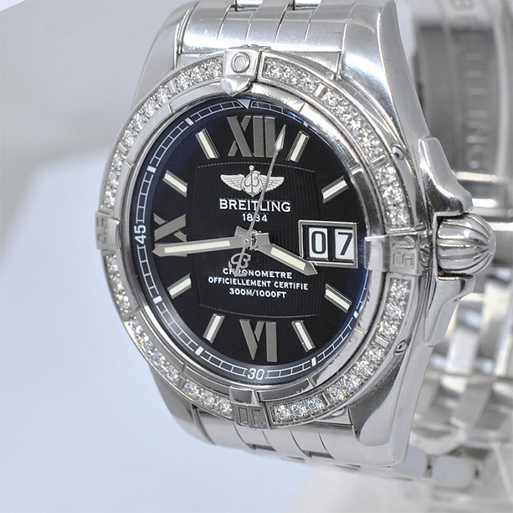 Breitling Galactic Referencia A49350, Automatico, Bisel De Diamantes, Esfera Negra Breitling Galactic Referencia A49350, Automatico, Bisel De Diamantes, Esfera Negra