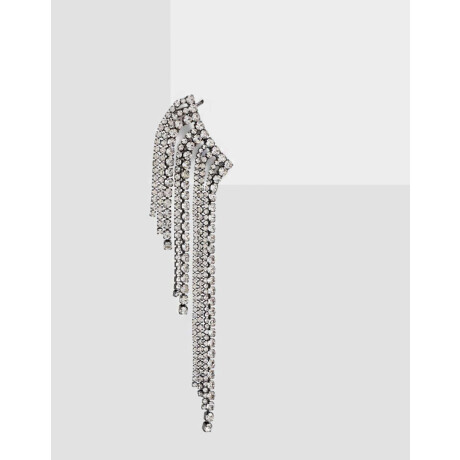 Aros Pasantes Con Strass Plateado Hematite