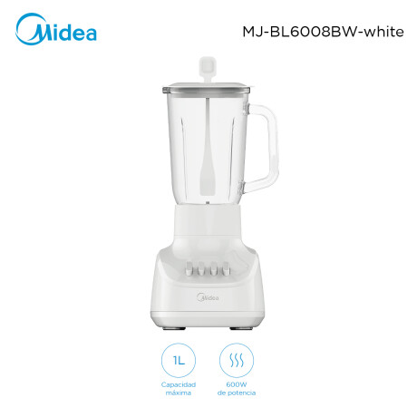 Licuadora Midea Blanca 1L Jarra de Vidrio MJ-BL6008BWW BLANCO