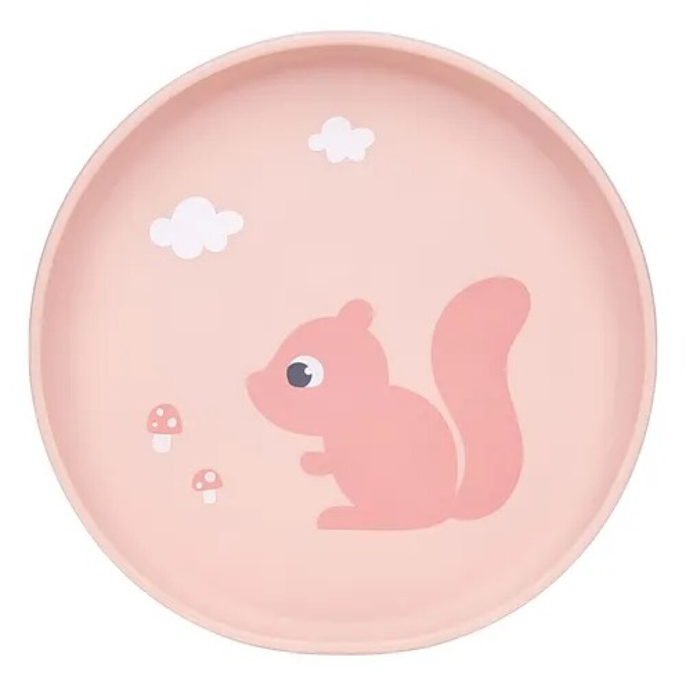 Plato con ventosa BUBA cloudy rosa