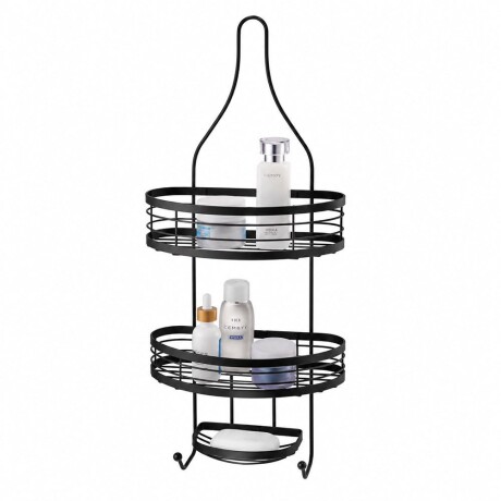 Organizador Colgante para Ducha de 2 Niveles con Jabonera – Acero Negro Organizador Colgante para Ducha de 2 Niveles con Jabonera – Acero Negro