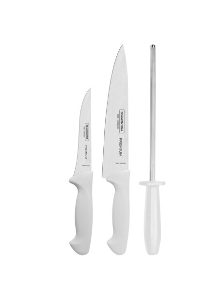 Juego cuchillas y chaira Tramontina - Línea Premium Blancos Juego cuchillas y chaira Tramontina - Línea Premium Blancos
