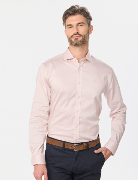 CAMISA DE VESTIR CON SPANDEX Rosa