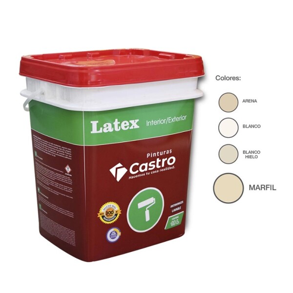 PINTURA CASTRO LATEX INTERIOR / EXTERIOR MARFIL 18 LTS Pintura Castro Latex Interior / Exterior Marfil 18 Lts
