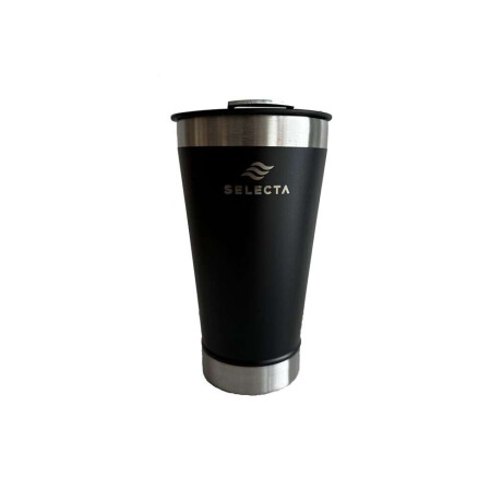 VASO TERMICO CERVEZA C/DEST. A.INOX 600ML NEGRO
