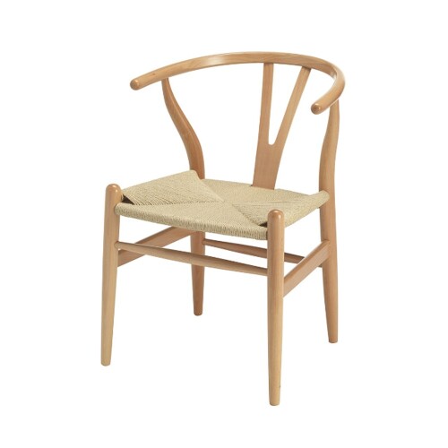 Silla Wishbone - Madera de Haya y Ratán natural Natural