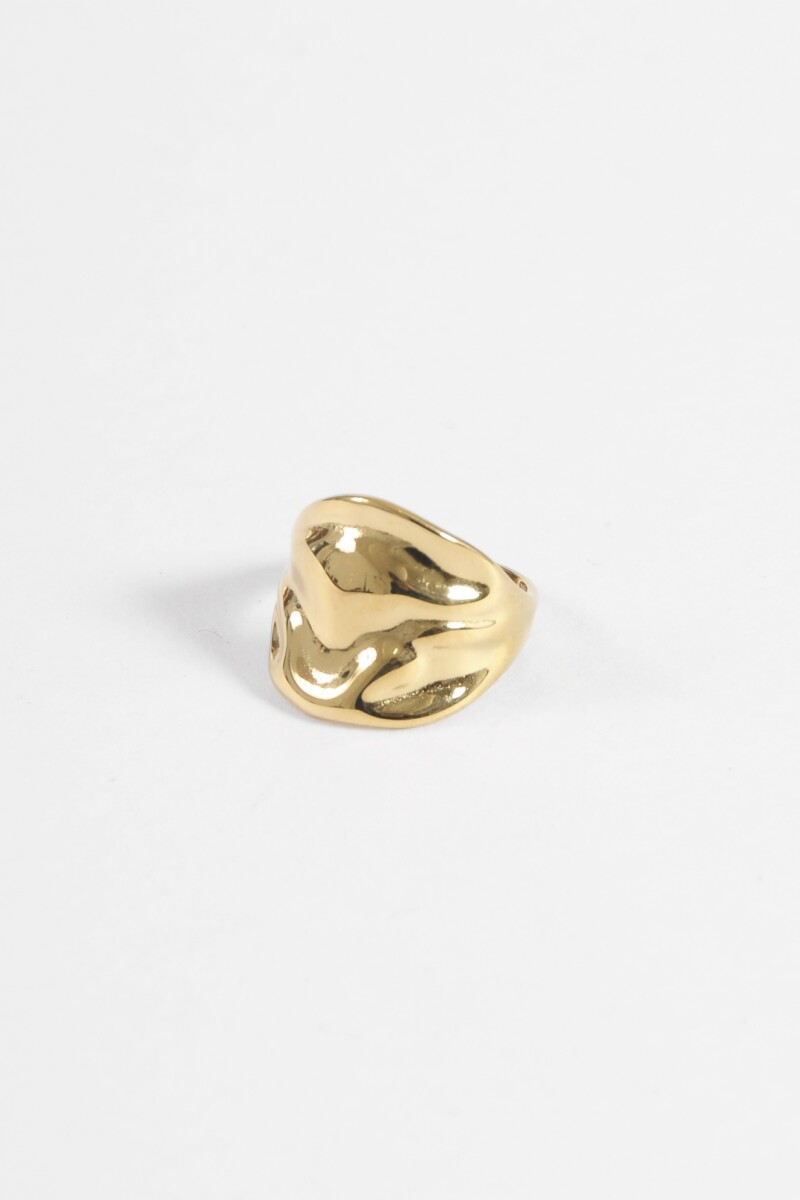 Anillo acero ajustable texture dorado