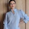 Blusa Copenhague Lino Raya Azul fina