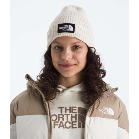Gorro Kids Tnf Logo Box Cuffed Beanie White Dune