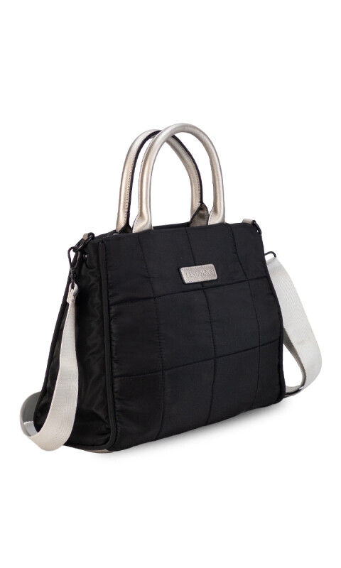 CARTERA AURA NEGRO C/ PLATA