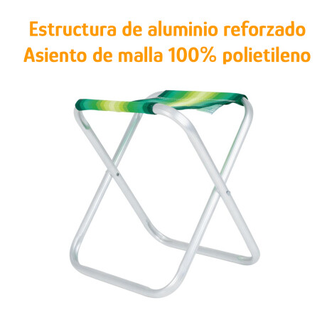 Banqueta Plegable Aluminio Mor Reforzada 90kg Polietileno Verde