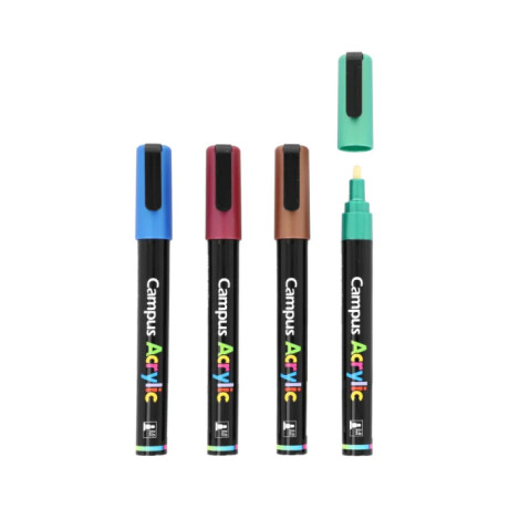 Marcador Campus Acrylic x 4 Metalicos Marcador Campus Acrylic x 4 Metalicos