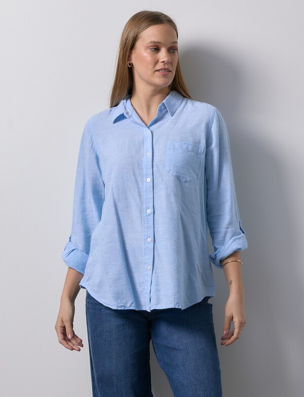 Camisa Lino CELESTE