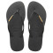 Sandalias de Mujer Havaianas Slim Logo Metallic Negro - Dorado