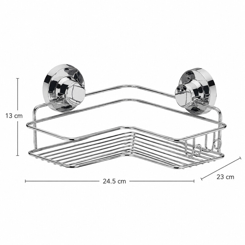 Organizador de Baño Esquinero con Ventosa de Acero de Carbono Future - Plata Organizador de Baño Esquinero con Ventosa de Acero de Carbono Future - Plata