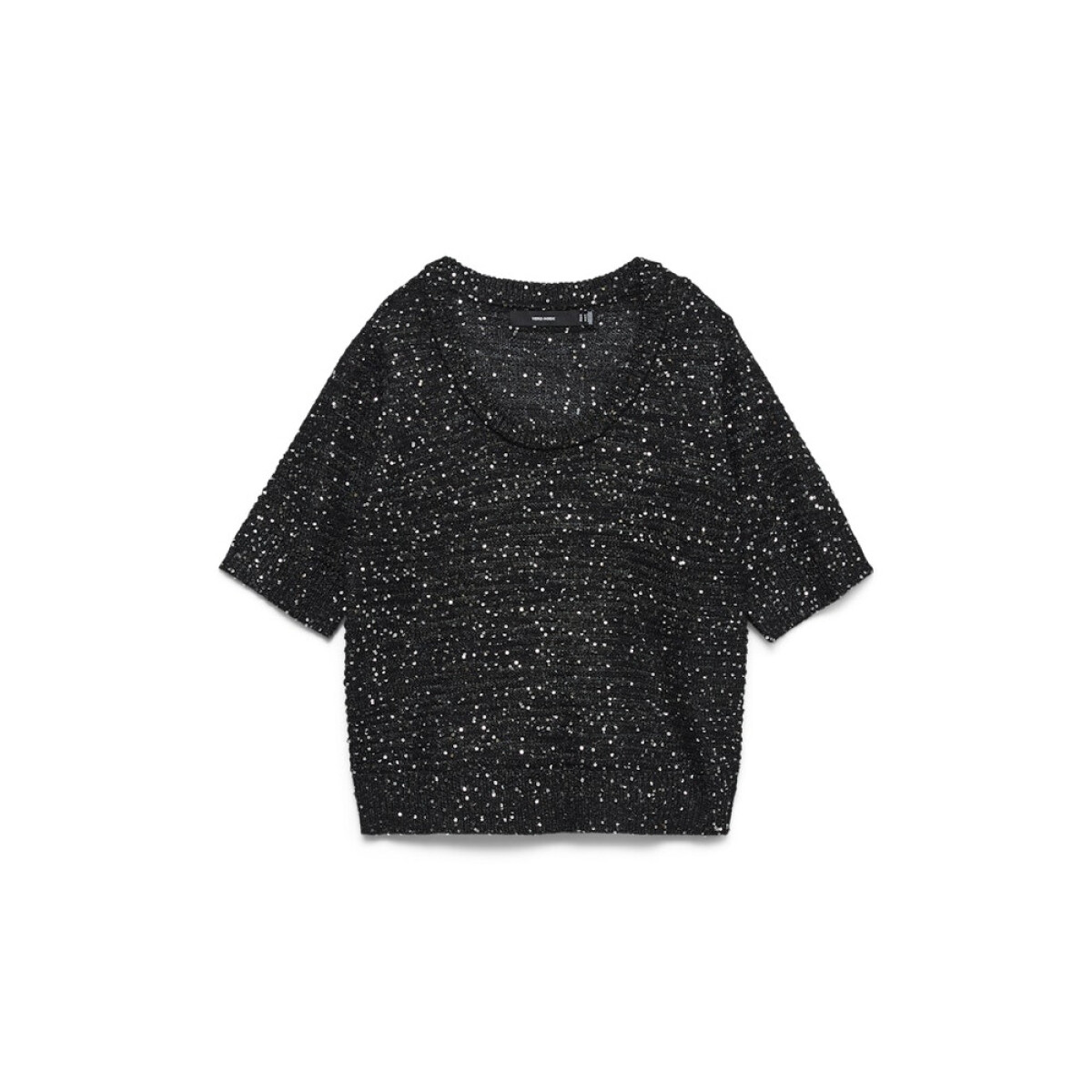 VMLEILANI STITCH 2/4 U-NECK PULLOVER - BLACK 