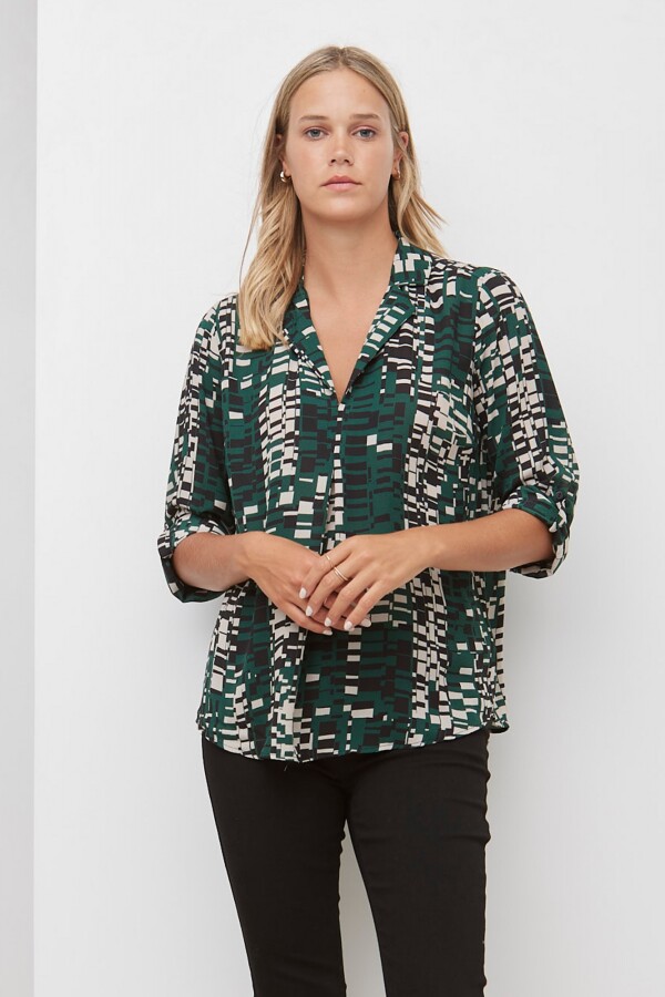 Blusa Geometrica MULTI/VERDE