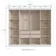 Ropero Placard 8 Puertas 4 cajones Dormitorio Blanco