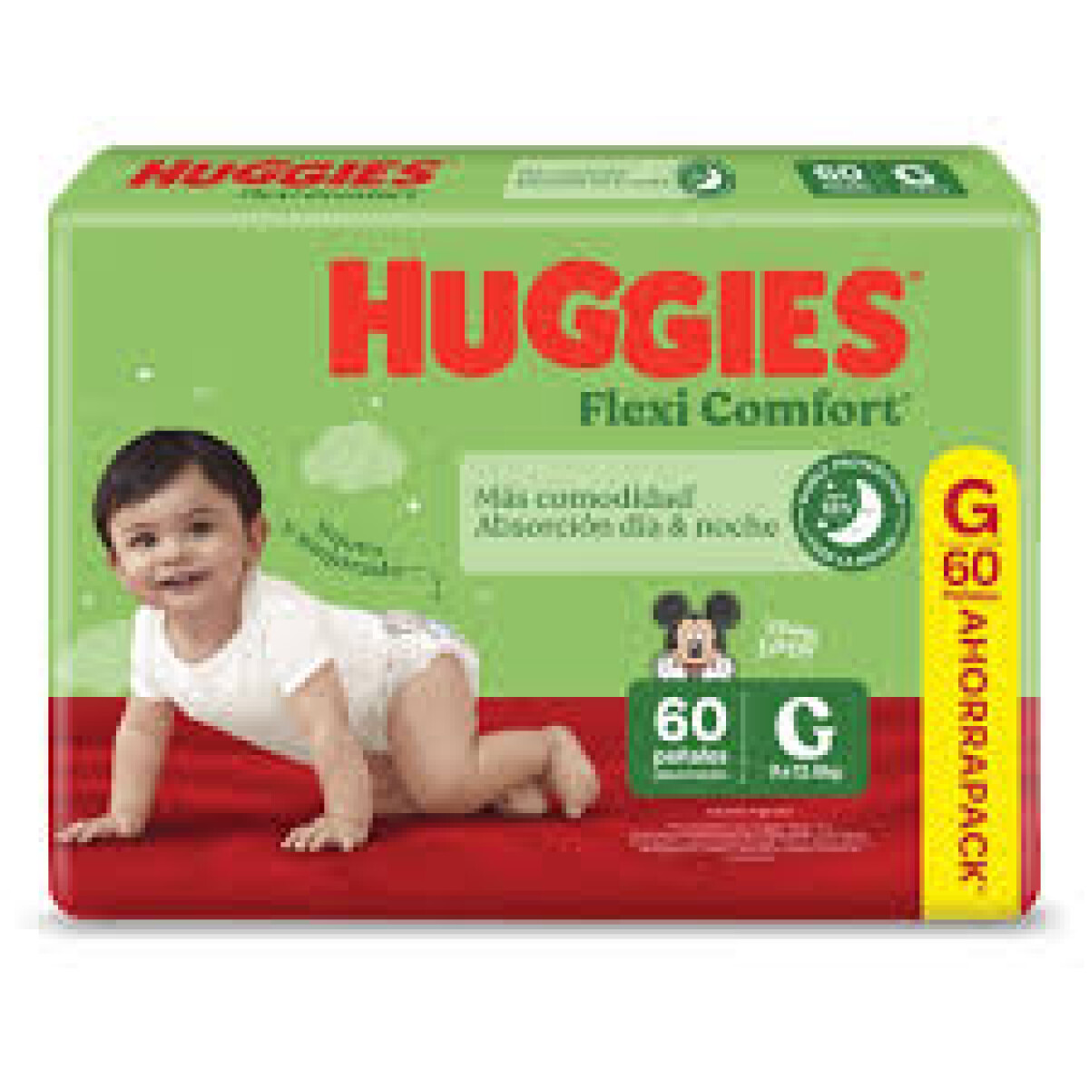 Huggies Pañales Flexi Comfort Talle G 60 Pañales | Diseño Anatómico y Protección Antifugas