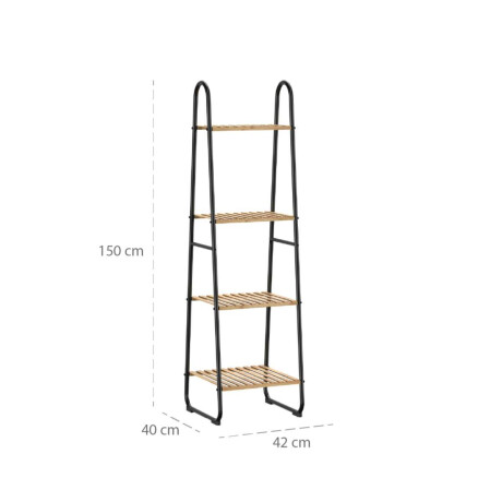 Estanteria 4 Niveles Bambu House Negro