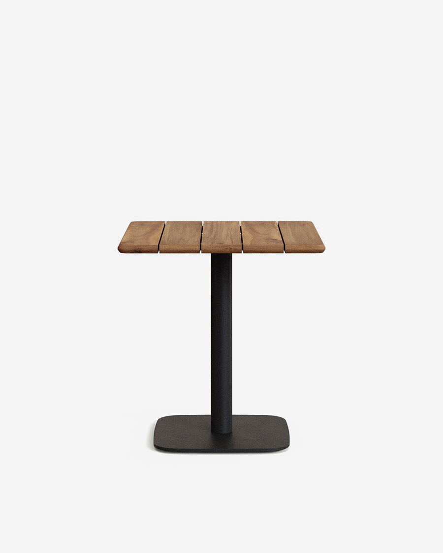 Mesa Saura de de madera de acacia acabado nogal 70 x 70 cm Mesa Saura de de madera de acacia acabado nogal 70 x 70 cm