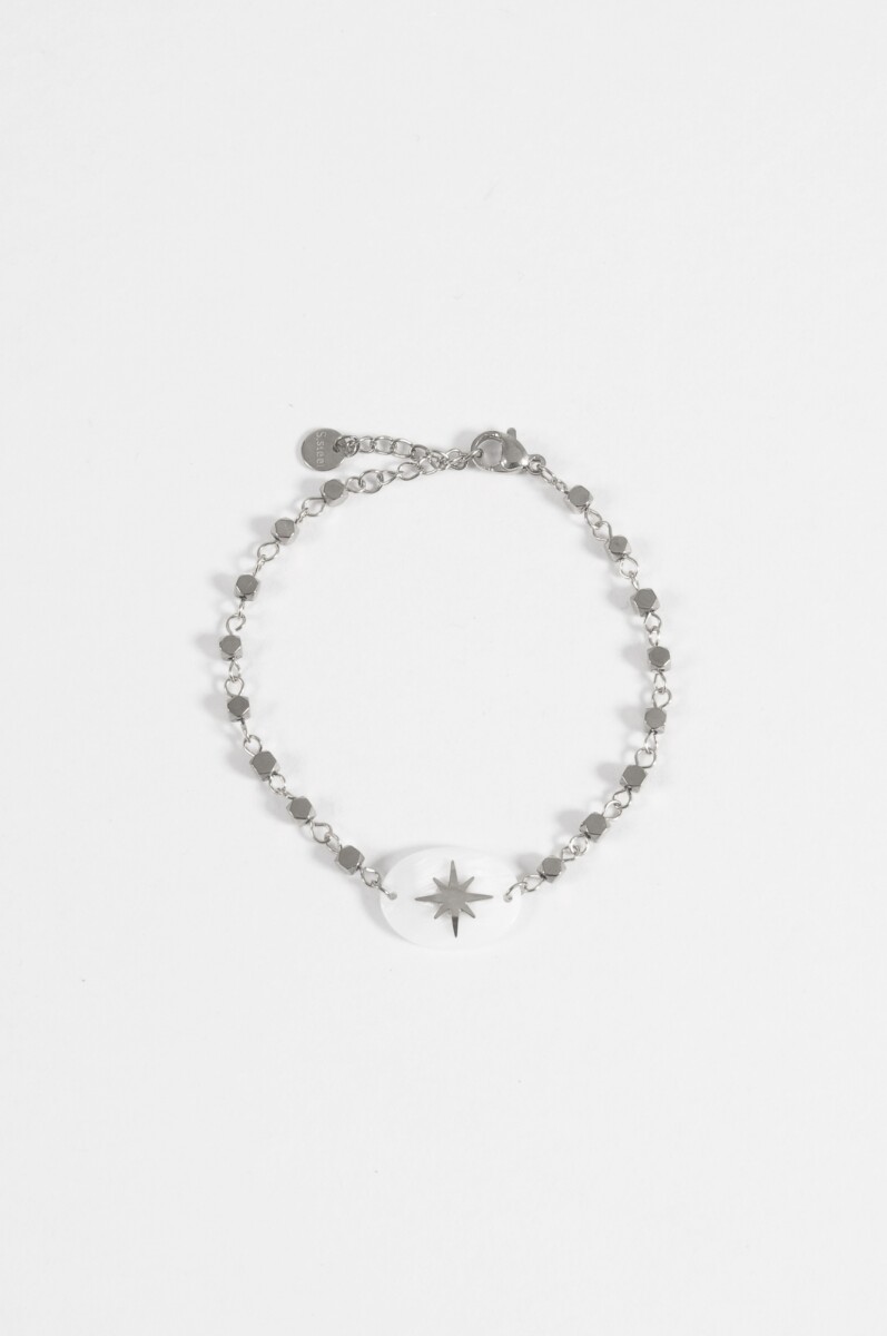 Pulsera dije estrella - plateado 