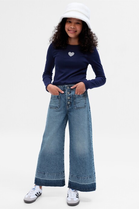 Jean High Stride Ankle Niña Medium Wash