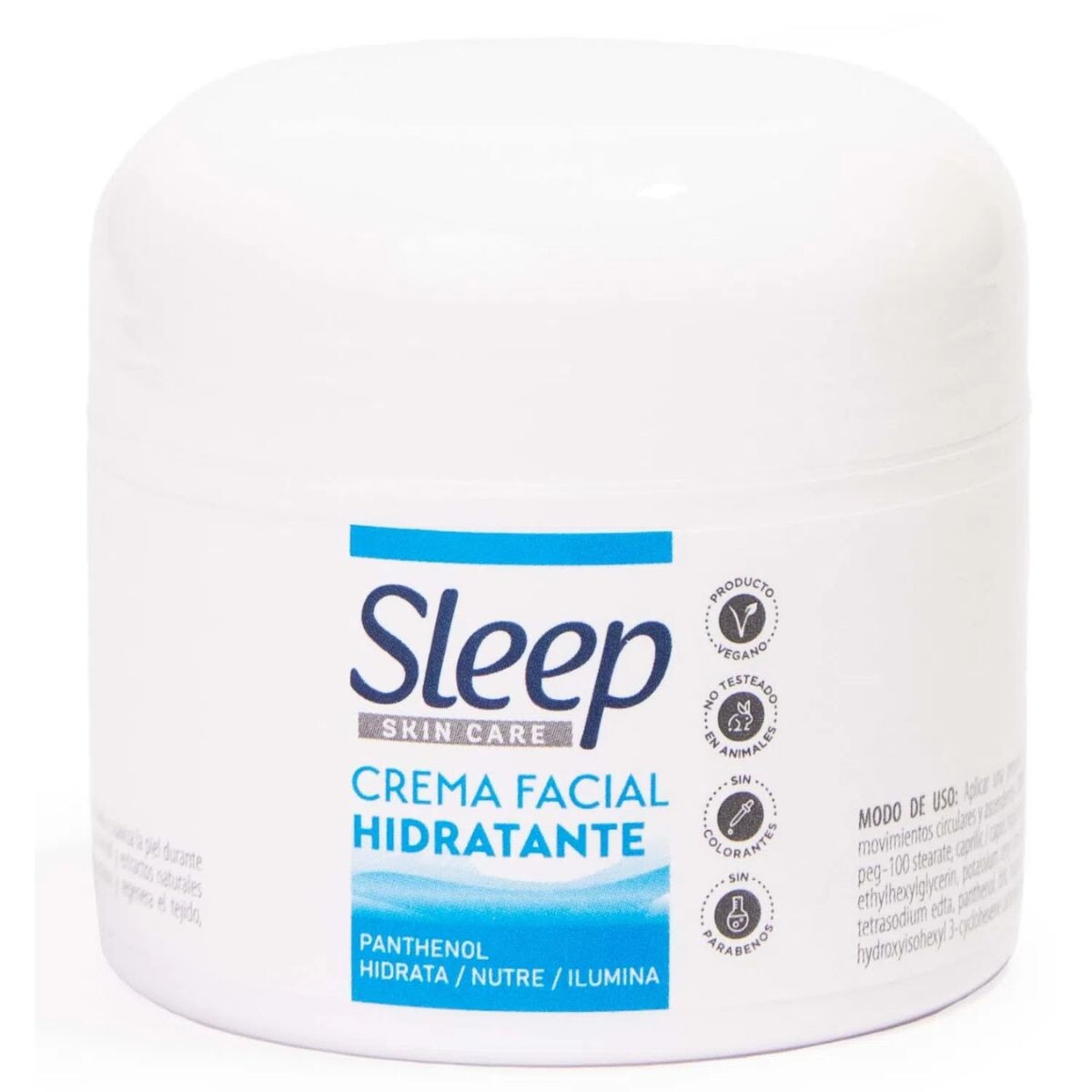 Crema Facial Sleep Skin Care Hidratante con Panthenol 100 GR 