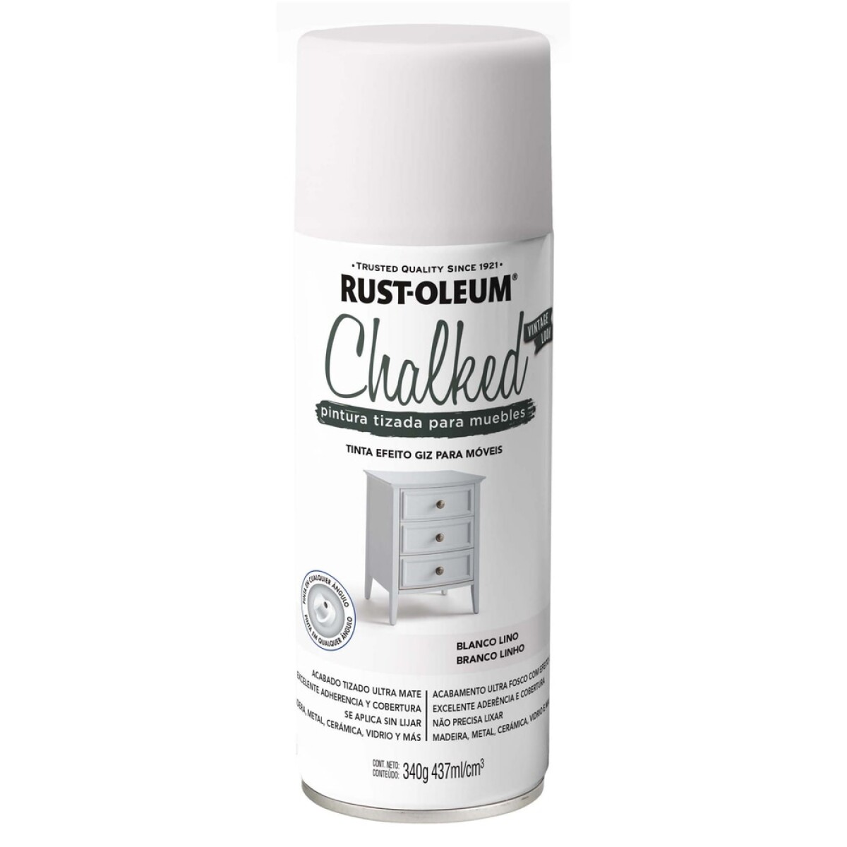 Chalked Pintura Tizada en Aerosol 340gr - Blanco Lino 