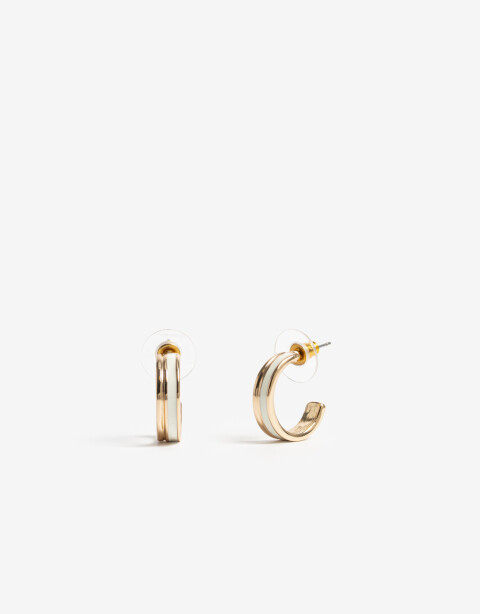 Aros Argollas Esmalte Aros Argolla Esmaltado - Dorado