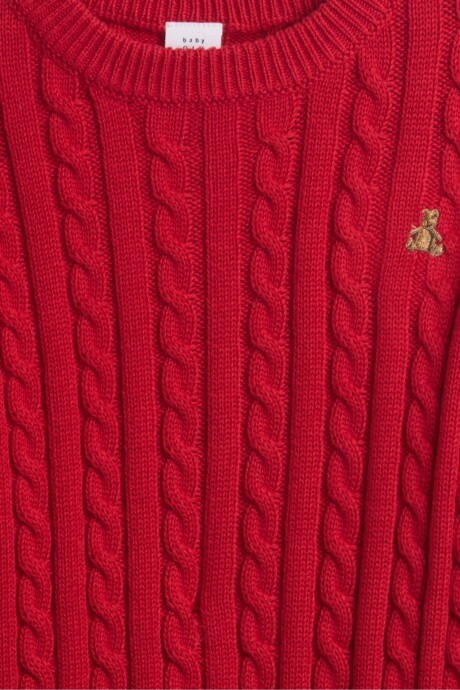 Buzo De Algodón Cable Toddler Niño Modern Red