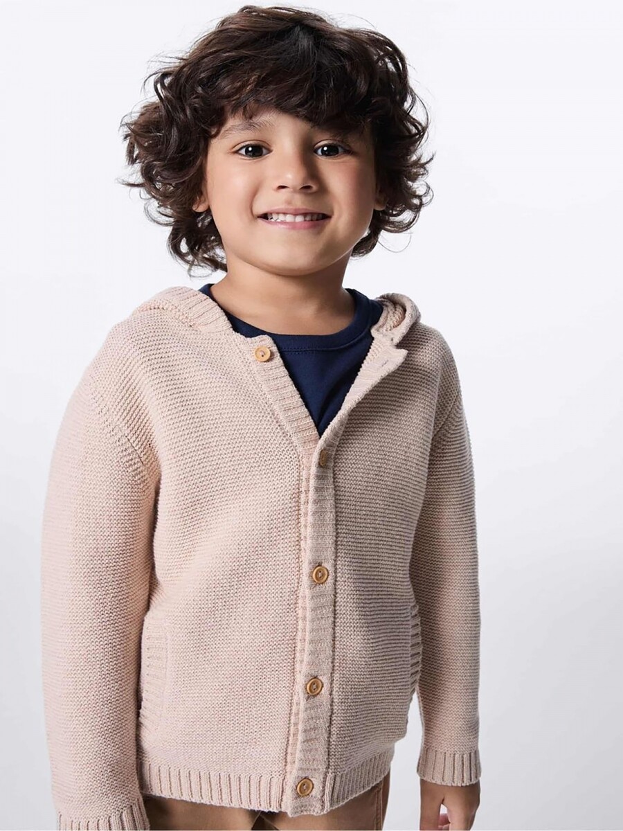 BUZO INFANTIL CON CAPUCHA - BEIGE 
