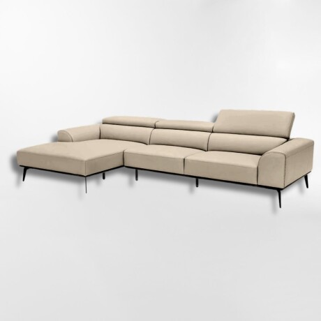 Sofá con chaise DUNA TELA BEIGE - IZQUIERDO