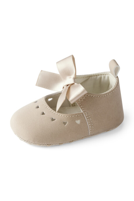 Guillerminas beige, con moña Sin color