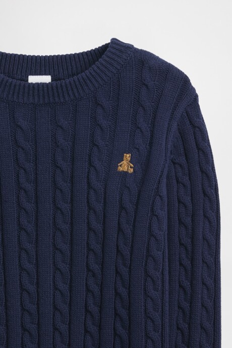 Buzo De Algodón Cable Toddler Niño New Navy